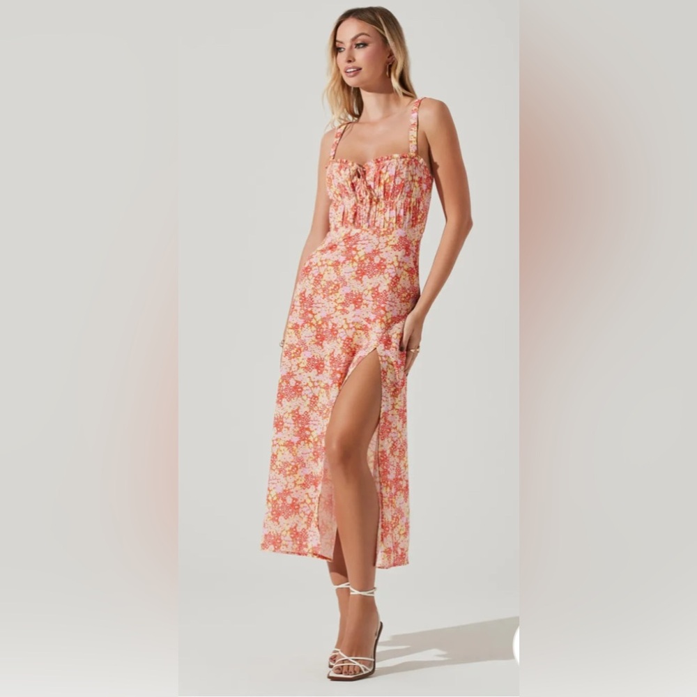 ELSIE DRESS Orange Floral | ASTR the Label | Size: S